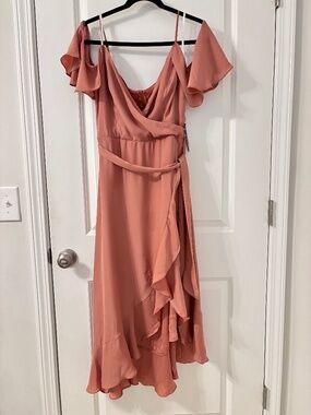 NWT Dusty Rose off the shoulder Midi dress